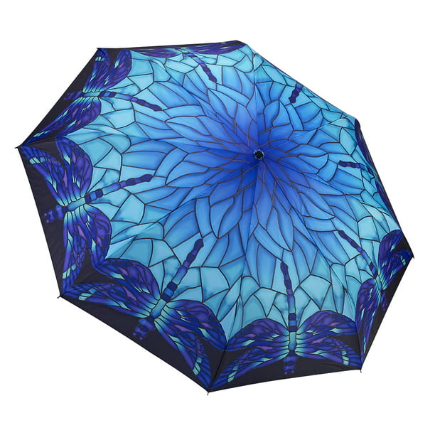 Auto Open and Close for Men and Women Unbreakable Abstract Flow Tiles Compact Travel Umbrella Windproof 